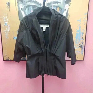 DONCASTER Puff Collar Jacket w/Pleated Front